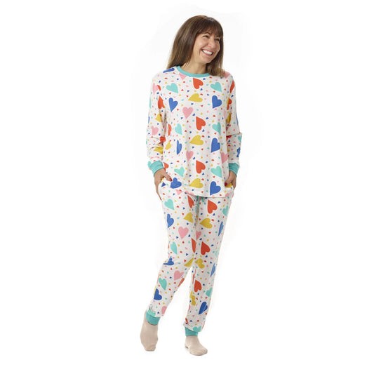 Build-A-Bear Pajama Shop™ Colorful Hearts PJ Top - Adult - US 7622