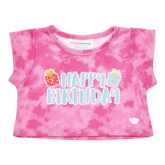 Pink Tie-Dye Birthday T-Shirt for Stuffed Animals - US 3713