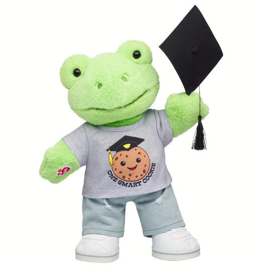 Spring Green Frog Stuffed Animal "One Smart Cookie" Graduation Gift Set | Build-A-Bear - US 1043