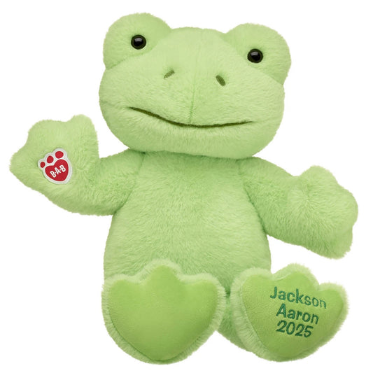 Embroidered Spring Green Frog Plush &amp; White Gifting Bow | Build-A-Bear® - US 6548