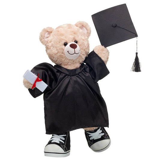 Happy Hugs Teddy Bear Black Graduation Gown Gift Set | Build-A-Bear® - US 7212