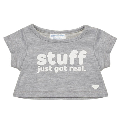 "Stuff Just Got Real" T-Shirt for Plush Toys | Build-A-Bear® - US 4615