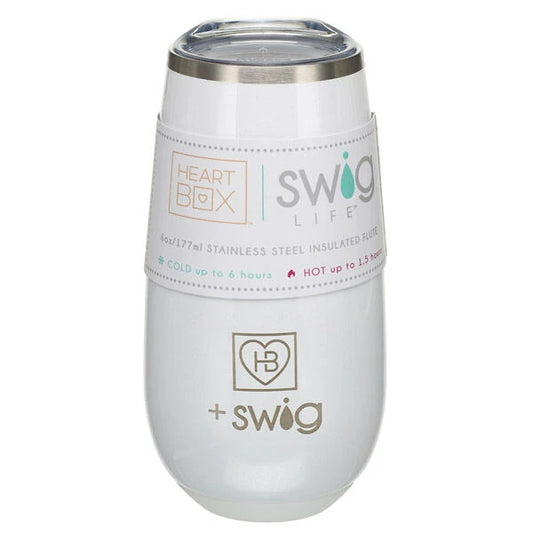 6 oz. HeartBox x Swig Life White Stemless Flute | Build-A-Bear® - US 5147