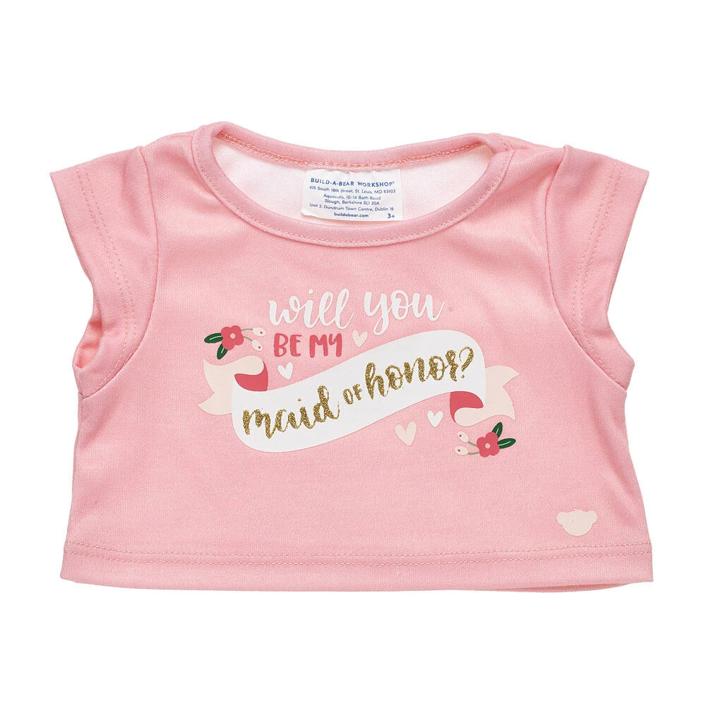 "Will You Be My Maid of Honor?" T-Shirt for Stuffed Animals | Build-A-Bear® - US 7299