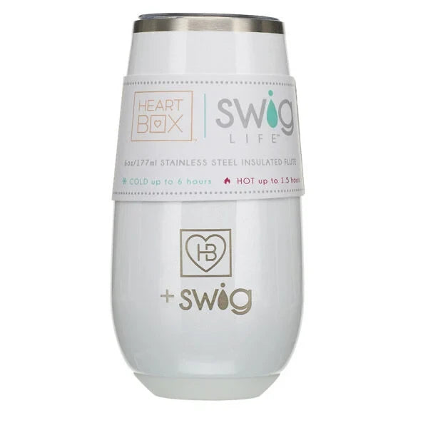 6 oz. HeartBox x Swig Life White Stemless Flute | Build-A-Bear® - US 6755