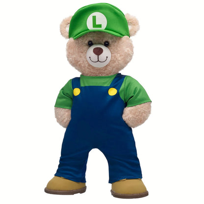 Super Mario Happy Hugs Teddy Bear Luigi Gift Set | Build-A-Bear - US 6579