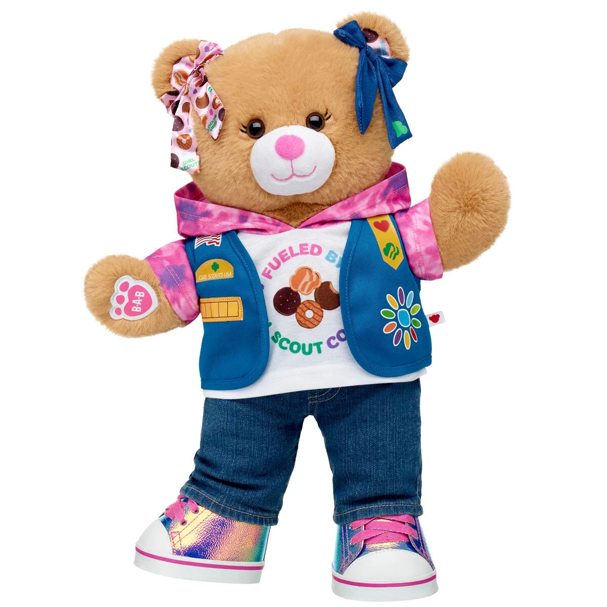 Girl Scout Cookie Teddy Bear Daisy Gift Set w/ Bows | BAB - US 1077