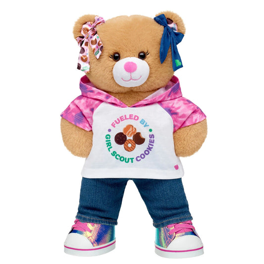 Girl Scout Cookie Teddy Bear Hoodie Gift Set w/ Bows | BAB - US 1453
