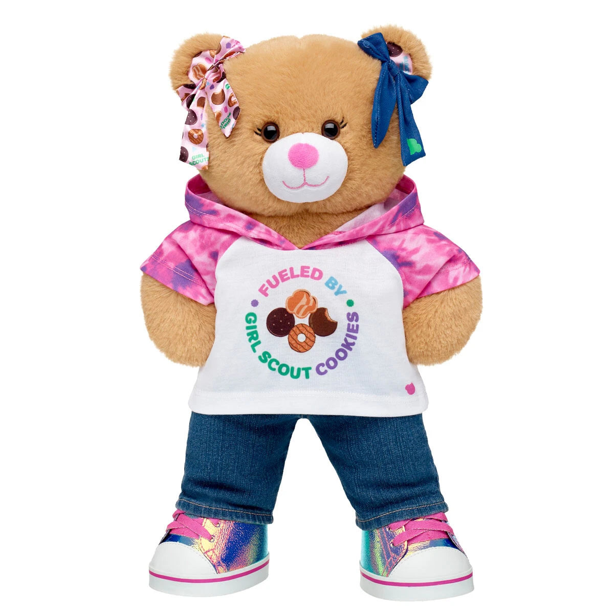 Girl Scout Cookie Teddy Bear Hoodie Gift Set w/ Bows | BAB - US 1580