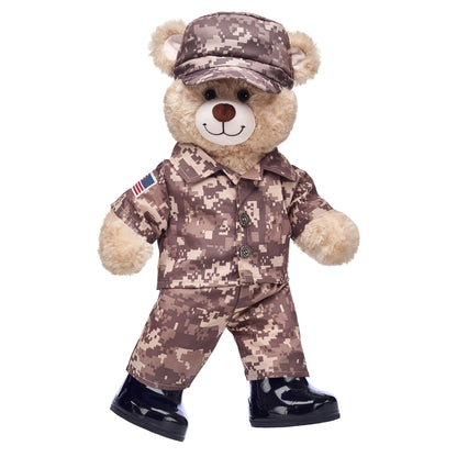 Happy Hugs Teddy Bear Khaki Camo Gift Set | Build-A-Bear® - US 5994