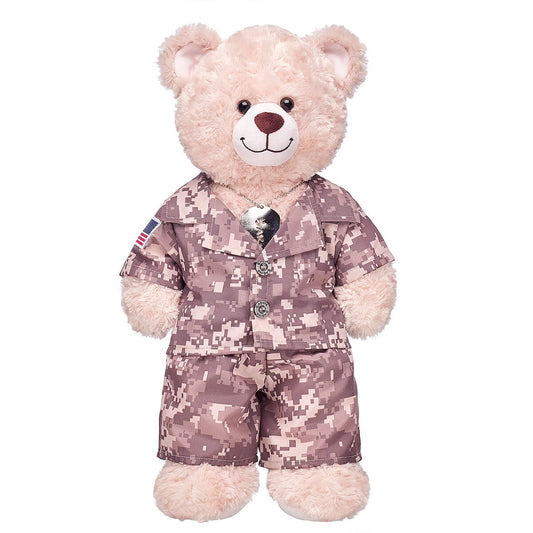 Khaki Digital Camo Uniform with USA Flag for Stuffed Animals | Build-A-Bear® - US 1287