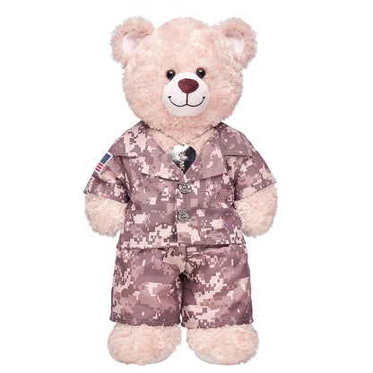 Khaki Digital Camo Uniform with USA Flag for Stuffed Animals | Build-A-Bear® - US 7190