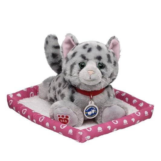 Promise Pets Ocicat Stuffed Animal w/ Pink Bed | Build-A-Bear - US 1583