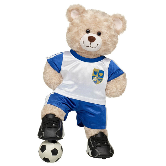 Happy Hugs Teddy Bear Blue Soccer Set &amp; Ball | Build-A-Bear® - US 2318