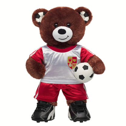 Let's Goal Bear Red Soccer Uniform Gift Set | Build-A-Bear - US 7348