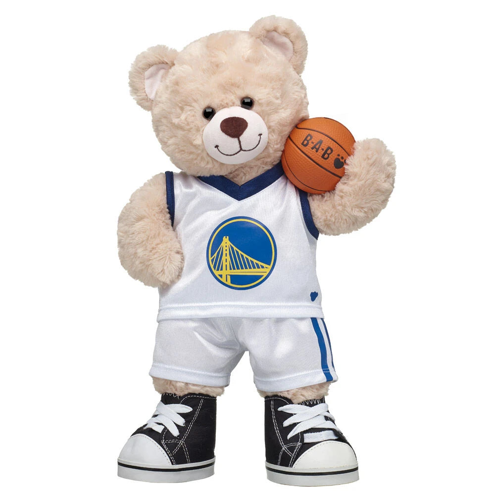 Golden State Warriors Happy Hugs Teddy Bear Basketball Gift Set | Build-A-Bear® - US 1900