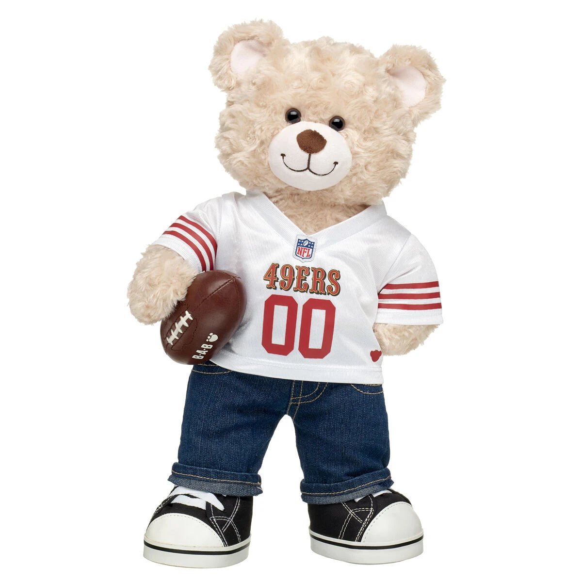 San Francisco 49ers Happy Hugs Teddy Bear Football Gift Set | Build-A-Bear® - US 7050