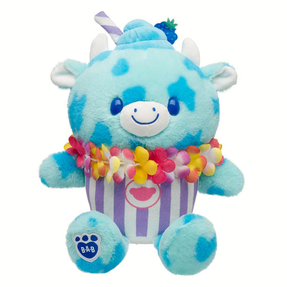 Blue Raspberry Cow Slushie Plushie w/ Lei Necklace | BAB - US 1458