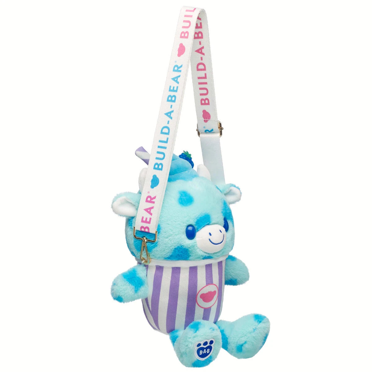 Blue Raspberry Cow Slushie Plushie w/ Carrying Strap | BAB - US 8966
