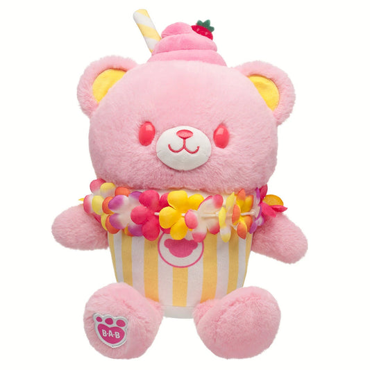 Strawberry Lemonade Bear Slushie Plushie  w/ Lei | BAB - US 1056