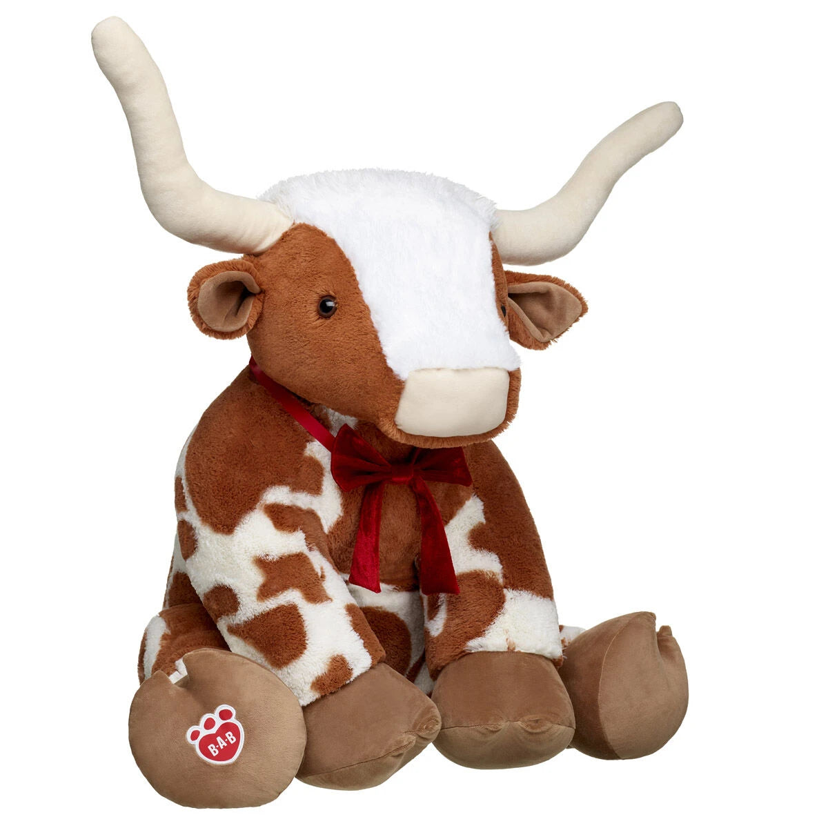 Giant Longhorn Cow Plush &amp; Red Gifting Bow | Build-A-Bear® - US 8195
