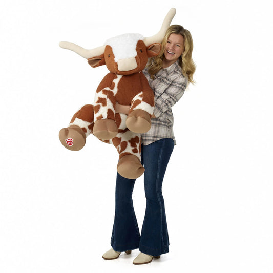 Giant Longhorn Cow Plush &amp; Red Gifting Bow | Build-A-Bear® - US 8881