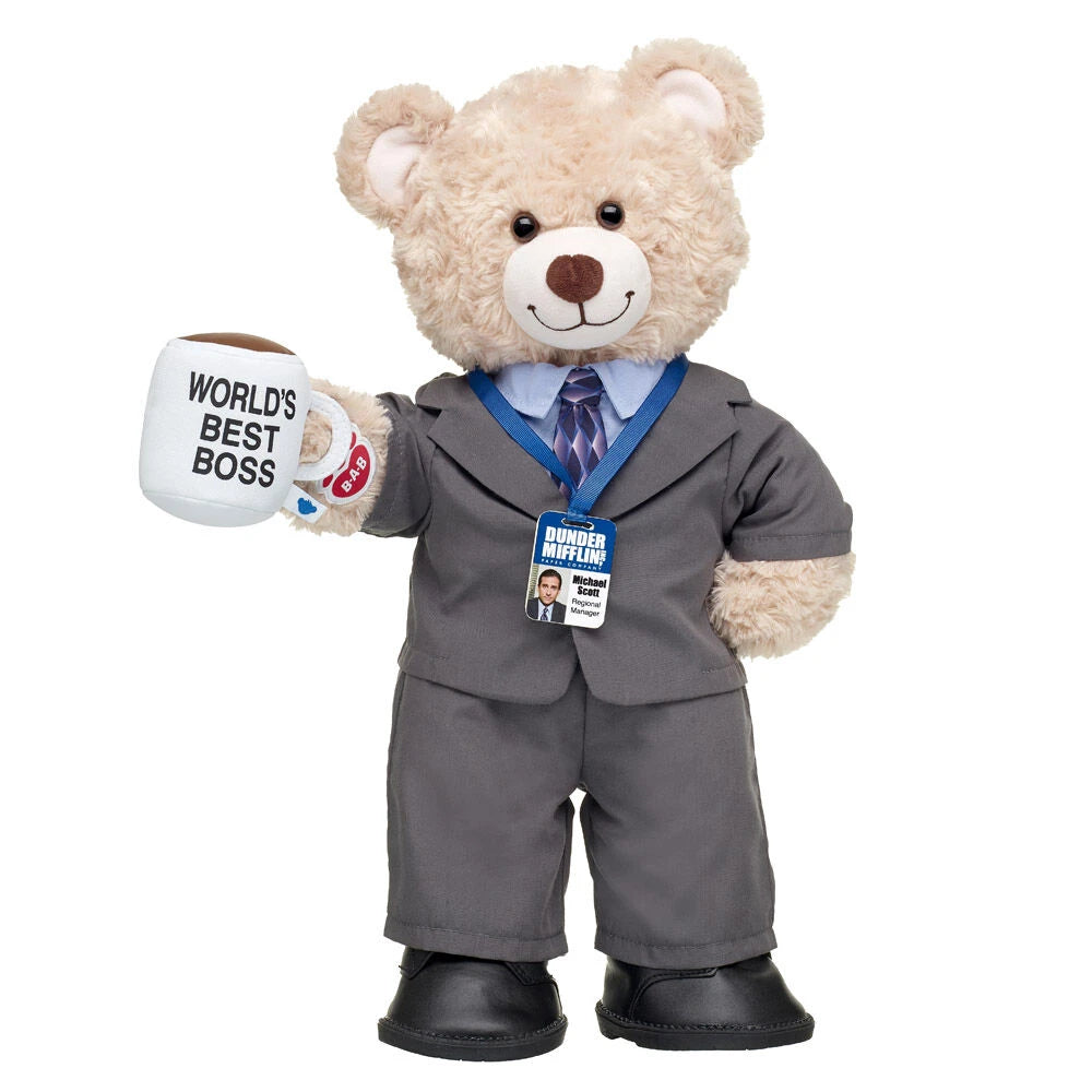 Happy Hugs Teddy Bear with The Office Michael Scott Costume Gift Set | Build-A-Bear® - US 8307