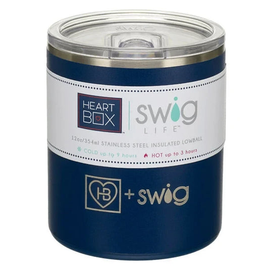 12 oz. HeartBox x Swig Life Navy Insulated Lowball | Build-A-Bear® - US 1475