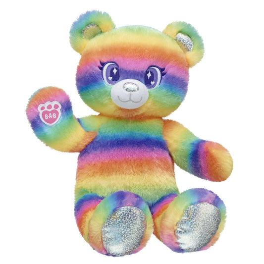 Rainbow Stripes Teddy Bear Leopard Print | Build-A-Bear - US 8000