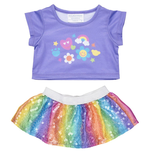 Rainbow Smiles Skirt Outfit | Build-A-Bear - US 4293