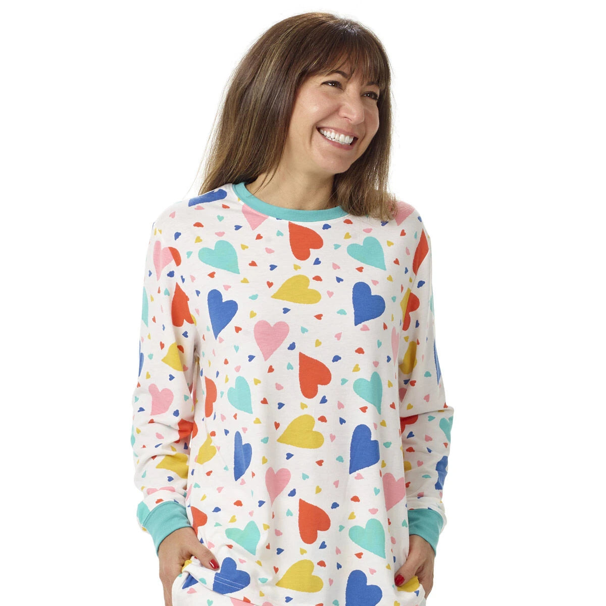 Build-A-Bear Pajama Shop™ Colorful Hearts PJ Top - Adult - US 7622