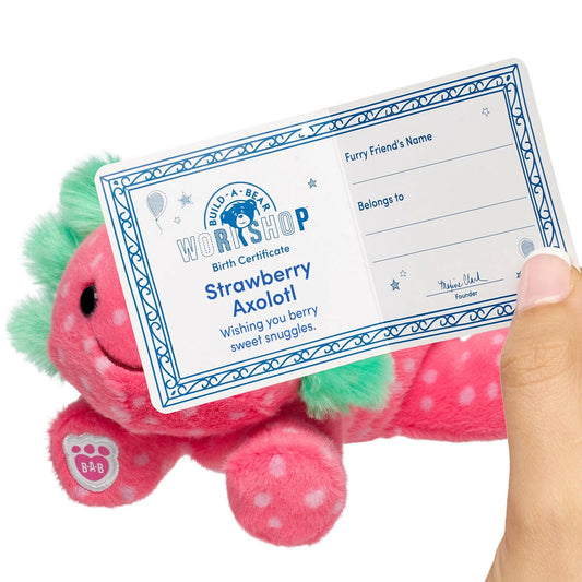 Build-A-Bear Mini Beans Strawberry Axolotl Stuffed | BAB - US 7372