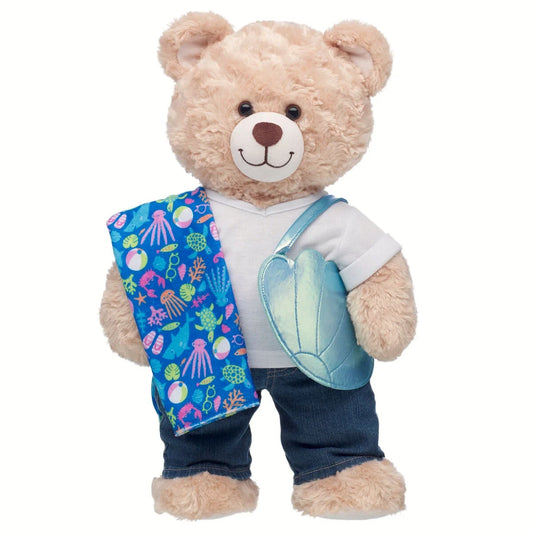 Seashell Tote &amp; Beach Towel Set | Build-A-Bear - US 2334