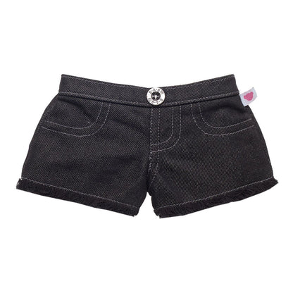 Black Denim Frayed Shorts for Stuffed Animals | Build-A-Bear® - US 5869