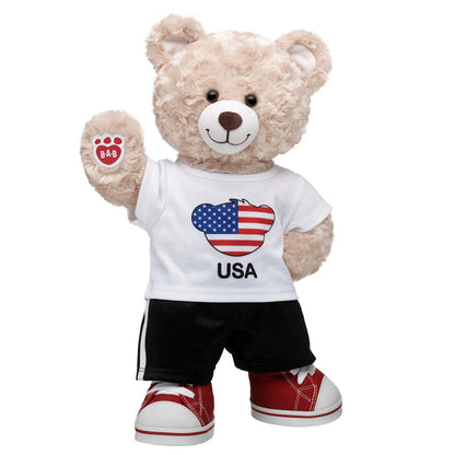 Happy Hugs Teddy Bear USA T-Shirt Gift Set | Build-A-Bear - US 3542