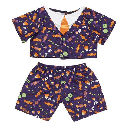 Halloween Suit w/ White Collars &amp; Orange Tie | Build-A-Bear® - US 8544