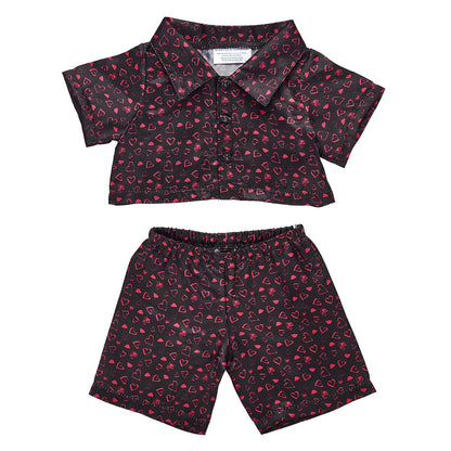 Black Heart Satin Pajamas for Stuffed Animals | Build-A-Bear® - US 2238