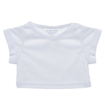 Online Exclusive White V-Neck T-Shirt | Build-A-Bear - US 3362