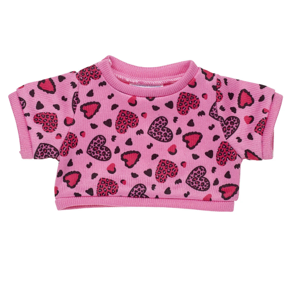 Leopard Print Heart Sweater | Build-A-Bear - US 4733