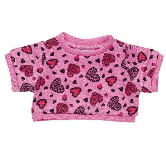 Leopard Print Heart Sweater | Build-A-Bear - US 4733