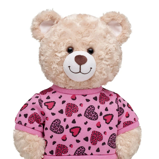 Leopard Print Heart Sweater | Build-A-Bear - US 4733