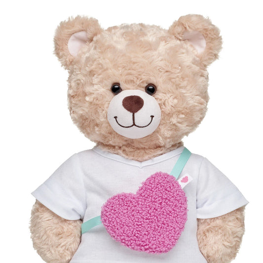 Pink Sherpa Heart Crossbody Bag - US 7666