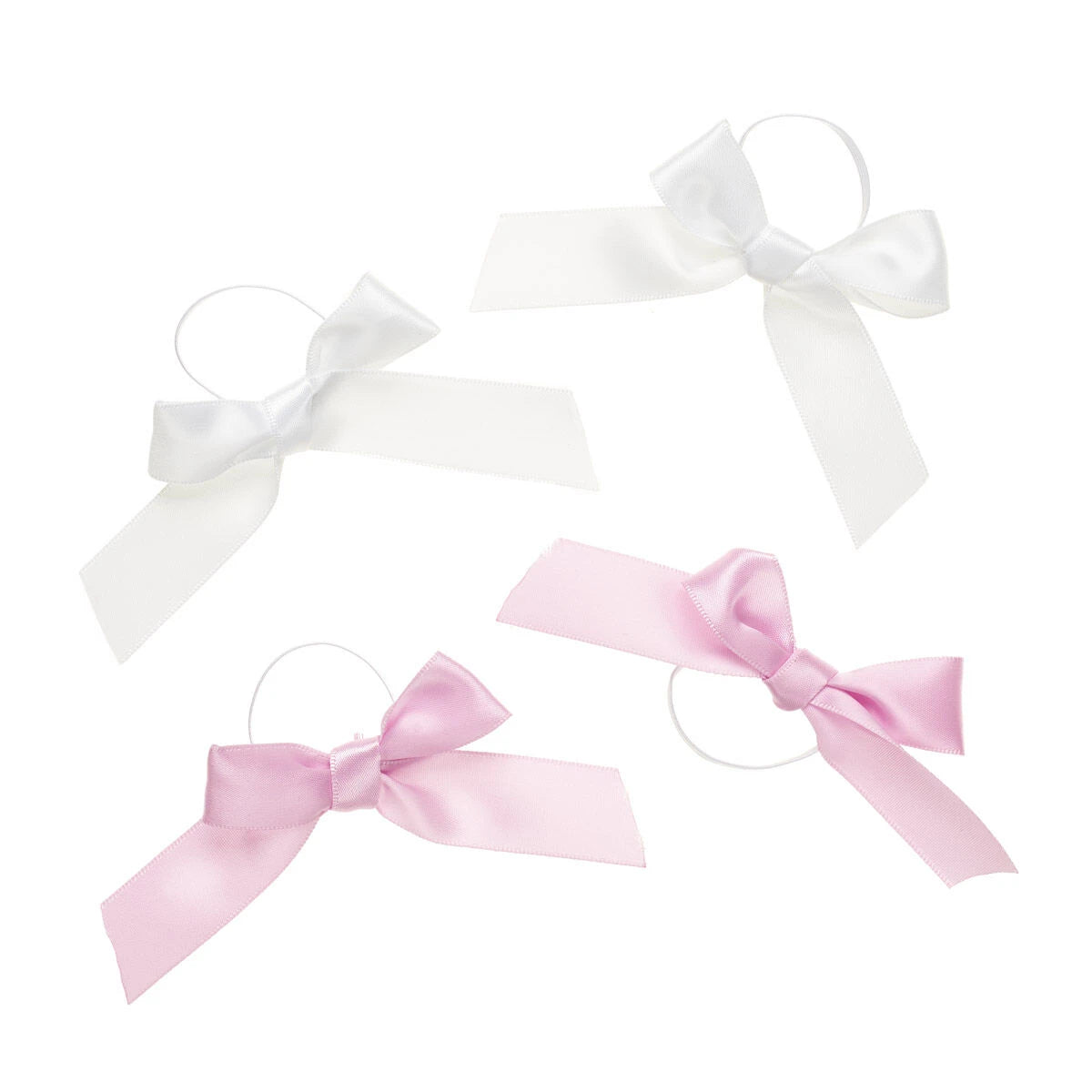 Pink &amp; White Ribbon Bows 4 pc for Plush Toys | Build-A-Bear® - US 5739