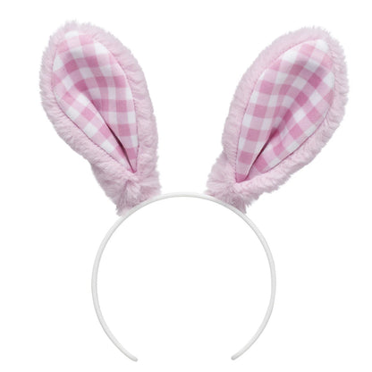 Pink Gingham Bunny Ears Headband | Build-A-Bear - US 9017
