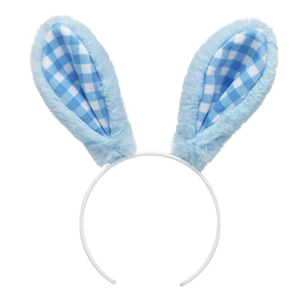 Blue Gingham Bunny Ears Headband | Build-A-Bear - US 3130