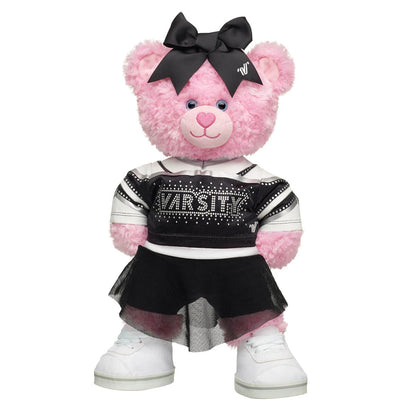 Pink Cuddles Teddy Bear All-Star Black Cheer Uniform Set | Build-A-Bear® - US 3182